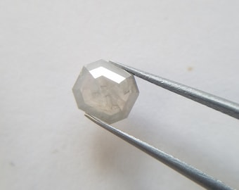 1.15CT Octagon Salt and Pepper Diamond: Natural Grey & White Rare Diamond
