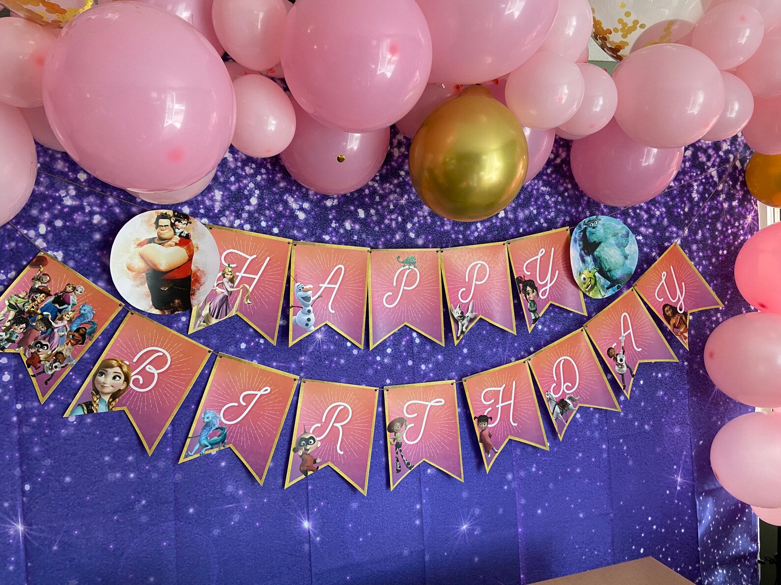 Disney Character Themed Birthday Banner Digital DIY Printable | Etsy