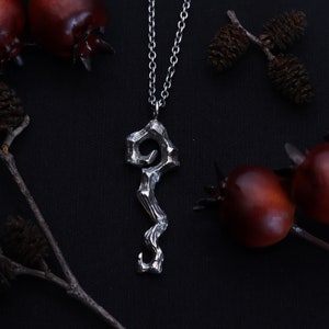 Sterling Silver Magic Staff Necklace: Handmade Sorcerer Jewelry