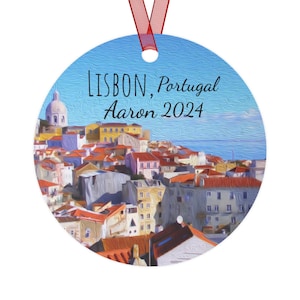 Lisbon Portugal Christamas Ornament Aaron 2024, Lisbon Ornament, Lisbon Christmas Gift, Lisbon Portugal Souvenir,  Housewarming Gift