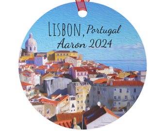 Lisbon Portugal Christamas Ornament Aaron 2024, Lisbon Ornament, Lisbon Christmas Gift, Lisbon Portugal Souvenir,  Housewarming Gift