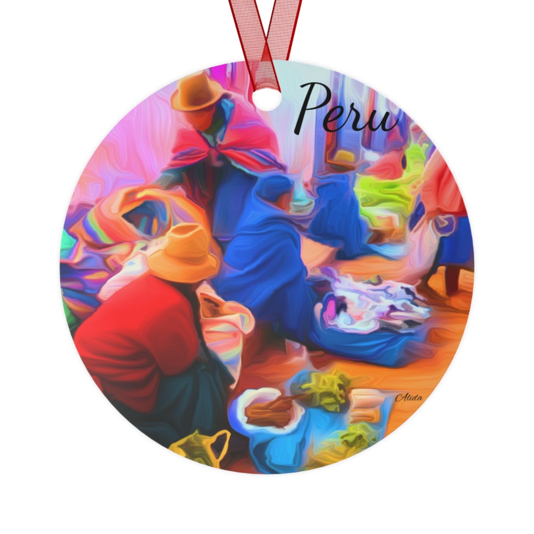 Peru Ornament, Peru Market Ornament, Peru Christmas Ornament, Peru