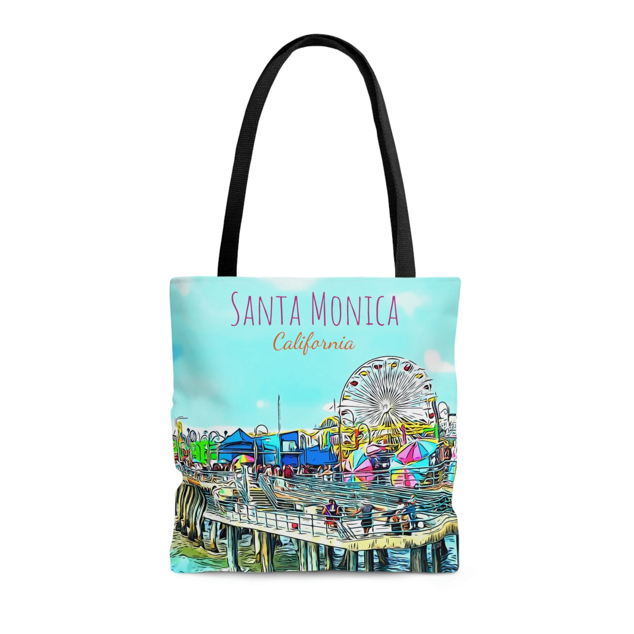 Santa Monica Beach Tote Bag by LilysWorlds