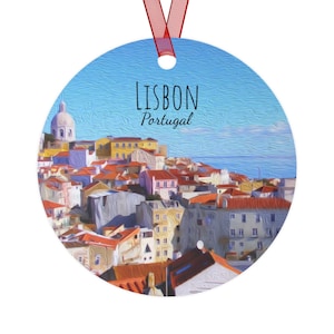 Lisbon Ornament, Christmas Ornament, Lisbon Portugal Ornament, Lisbon Christmas, Lisbon Souvenir,  Newlywed ornament, Housewarming Gift
