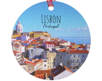 Lisbon Ornament, Christmas Ornament, Lisbon Portugal Ornament, Lisbon Christmas, Lisbon Souvenir,  Newlywed ornament, Housewarming Gift