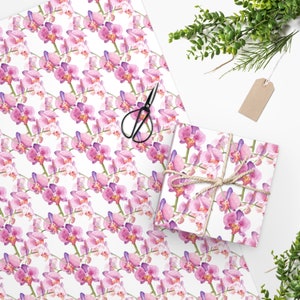 Floral Wrapping Paper, Orchid Wrapping Paper, Flowers Gift Wrap