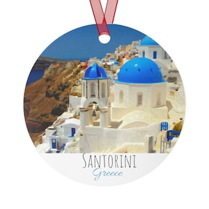 Santorini Christmas Ornament, Santorini Greece Ornament, Santorini Ornament, Christmas Ornament, Santorini Souvenir