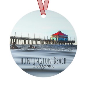 Huntington Beach Ornament, Huntington Beach Surfer, Huntington Beach gift, Huntington Christmas Ornament, Gift for surfer
