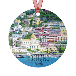 Positano Italy Ornament, Amalfi Coast Italy ornament, Positano Italy Christmas Ornament, Positano Amalfi Coast Italy Christmas Ornament