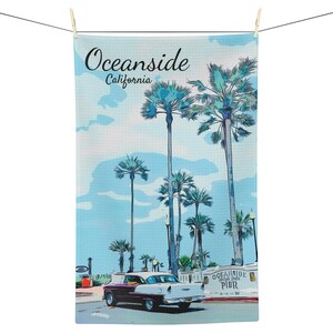 Oceanside California, Oceanside towel, Oceanside Pier, Oceanside California Kitchen Towel, Oceanside Souvenir, Oceanside California
