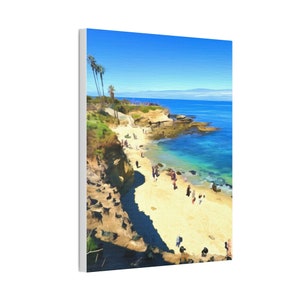 San Diego Art Canvas| La Jolla California| The Cove La Jolla| The Cove Beach| La Jolla Cove Painting| San Diego California 12" x 16"
