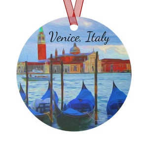 Venice Italy Ornament, Venice Blue Gondalas ornament, Venice Christmas Ornament, Venice Italy Christmas Ornament, Italy Ornament