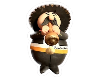 Mariachi Sticker, Mexico Sticker, Mexican Mariachi Sticker, Art Decal, Mexican Sticker, Mariachi man, Kiss-Cut Vinyl Decals 3" x 4"