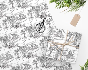 Chinese Toile Wrapping Paper| Chinese Gift Wrap| Chinese Wrapping| Chinese Present