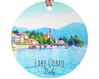 Lake Como Italy Ornament, Lake Como Italy Gift, Lake Como Italy Christmas Ornament, Lake Como Italy Souvenir, Lake Como Painting