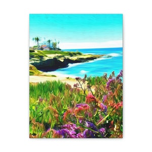 San Diego Art Print| La Jolla California| La Jolla Cove Painting Beach Art San Diego California 12" x 16"|