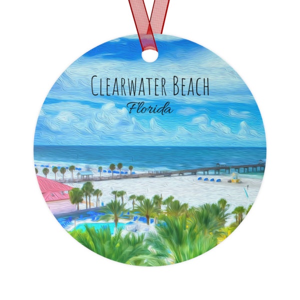 Clearwater Beach Florida Christmas Ornament, Clearwater Beach Ornament, Clearwater Beach Christmas Ornament, Clearwater Gift, Ornament