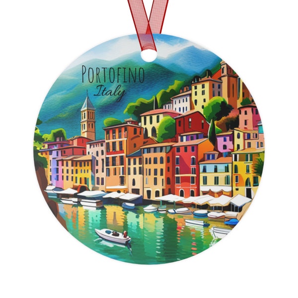 Portofino Italy Christmas Ornament, Portofino Christmas Ornament, Portofino Travel Gift, Portofino Souvenir, Portofino Present