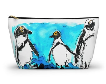 Penguin Bag, Penguin Zipper Bag, Penguin Toiletry Bag, Penguin travel bag, Penguin travel pouch, accessory pouch, penguin gift