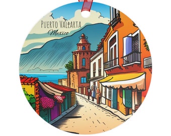 Puerto Vallarta Mexico Ornament, Puerto Vallarta Mexico Christmas Ornament, Puerto Vallarta Ornament, Puerto Vallarta Gift
