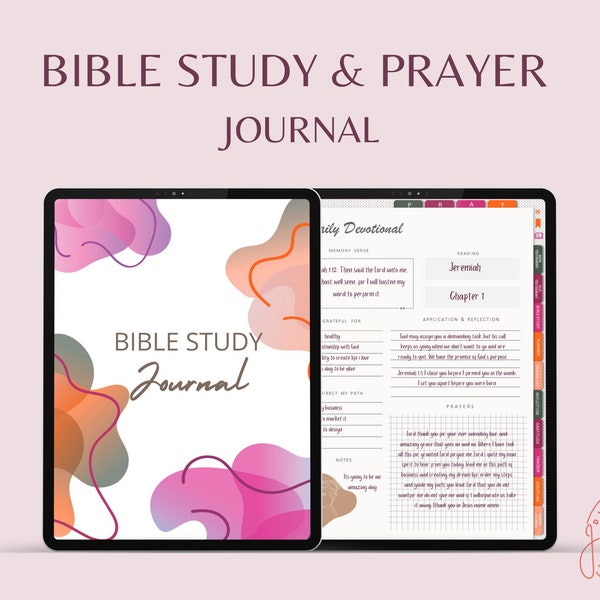 Hyperlinked Digital Bible Study Notebook for Goodnotes, Digital Prayer Journal, Faith Journal, Prayer Planner for Women, Bible Study Guide