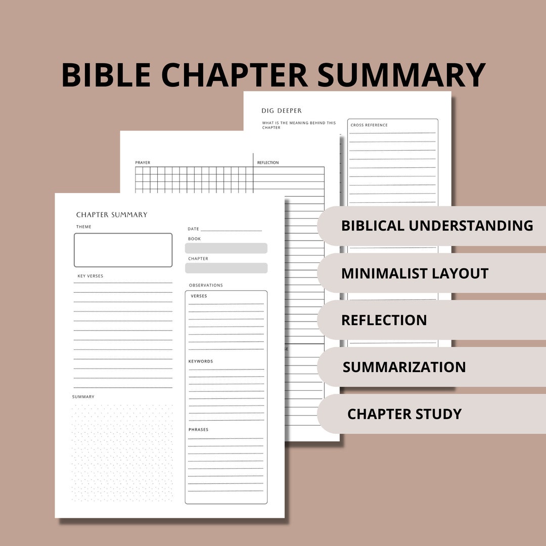 Bible Chapter Summary Printable Template, Chapterbychapter Summary of Bible Chapter Summary Printable Template, Chapterbychapter Summary of