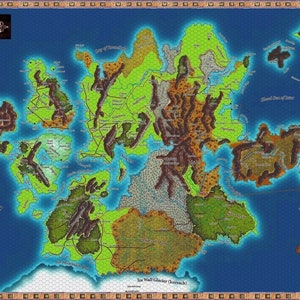 Ansalon Map: Dragonlance Krynn, Hex Grid for D&D (PNG Download)