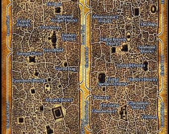 Sigil Numbered Hex Map - Planescape AD&D Dungeons and Dragons campaign or similar - Download