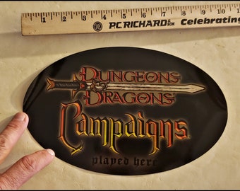 Dungeons & Dragons Campaigns Played Here - Hobby Shop Window Vinyl Cling - MINT - UnUsed