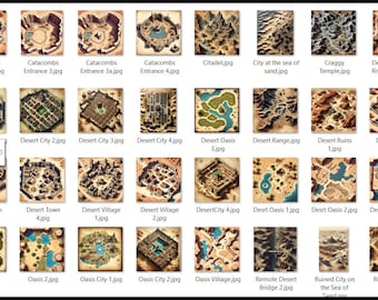 48 Dungeons & Dragons / Pathfinder Digital Desert Encounter Maps - New - Original - Download - Hi Res