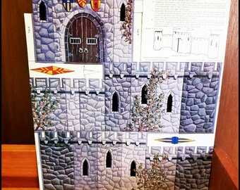 1981 - Muy raro - Diorama de castillo de Minfigs / Pantalla DM - Perfecto / Sin perforar