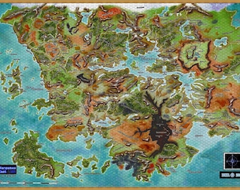 Faerun (forgotten Realms) Map in PNG Format W/ Numbered