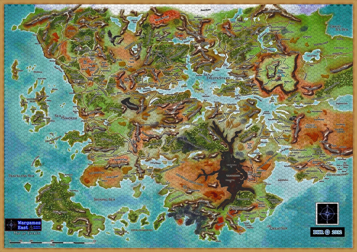 Faerun Forgotten Realms Map In Png Format W Numbered Hexes Adandd