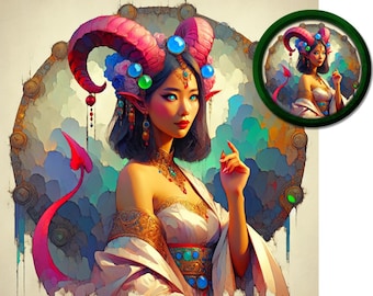 60 Asian Female Dungeons & Dragons / Pathfinder Characters Images w/ Tokens