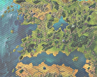 Golarion - Inner Sea World Map in PNG format w/ numbered Hexes - Pathfinder 2nd edition - Download