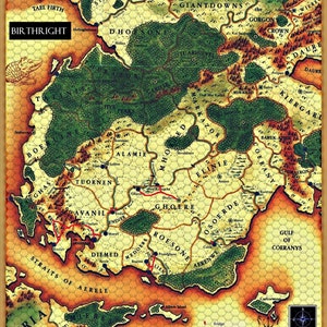 Digitale Landkarte mit nummerierten Sechsecken im D&D-Design (PNG Download)