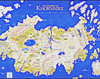 Khorvaire Map - Eberron Dungeons and Dragons with Numbered Hexes (PNG Download)