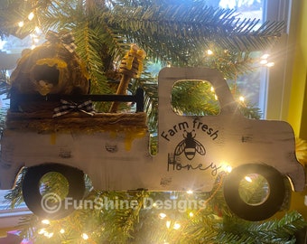 Farmhouse honey bee truck decor