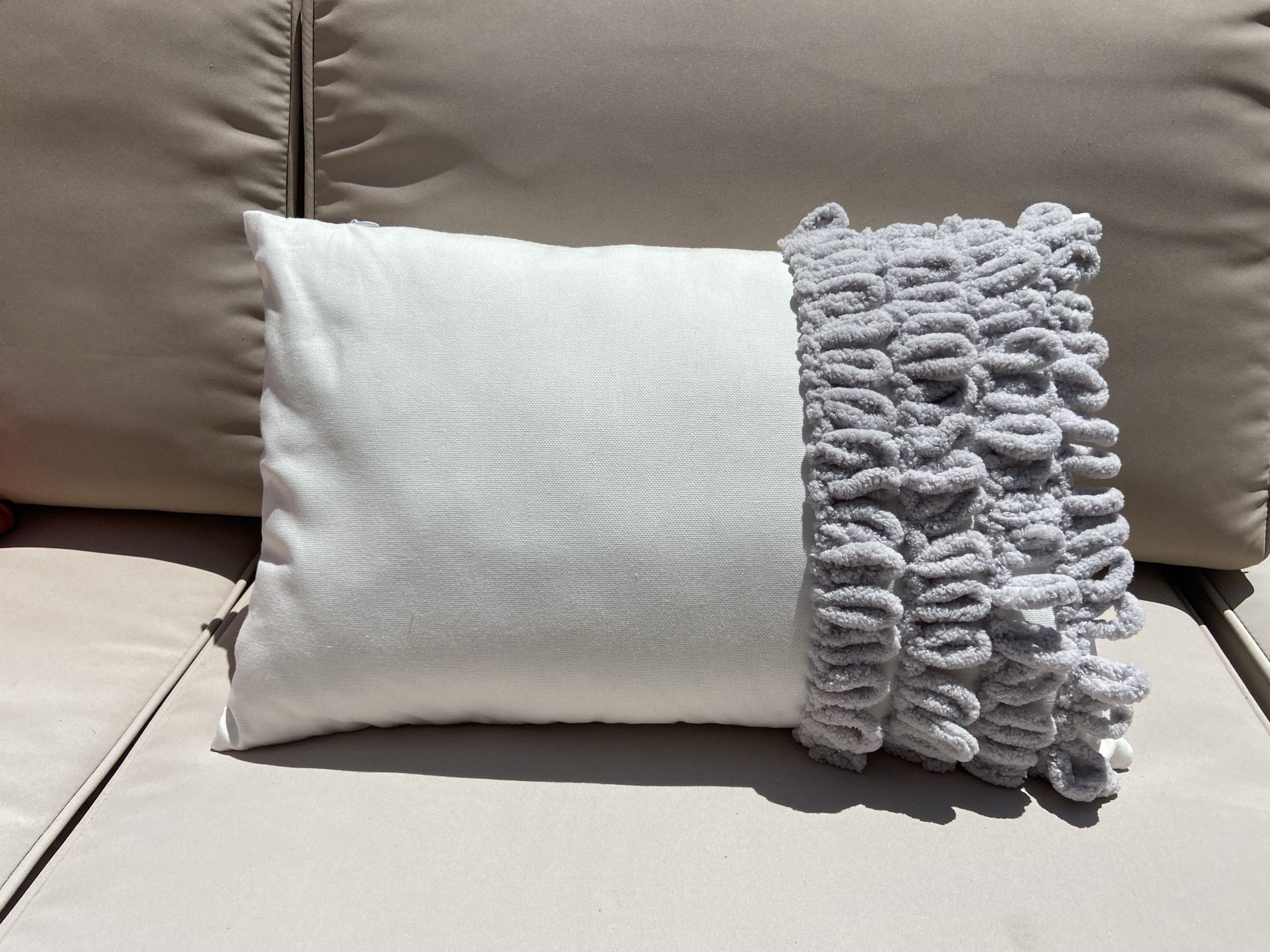 LoopdeLoop Canvas and Yarn Pillow HandEmbroidered 12x18 Etsy