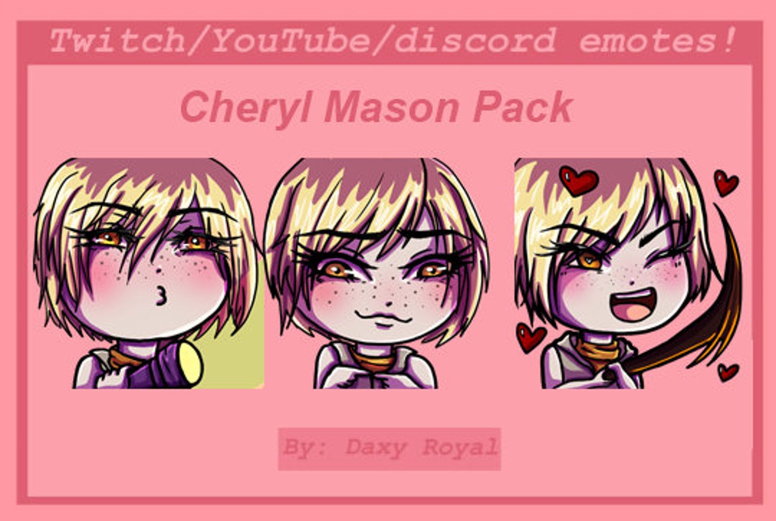 Cheryl Mason DBD/ Silent Hill 3 Emote Set Twitch/discord Etsy