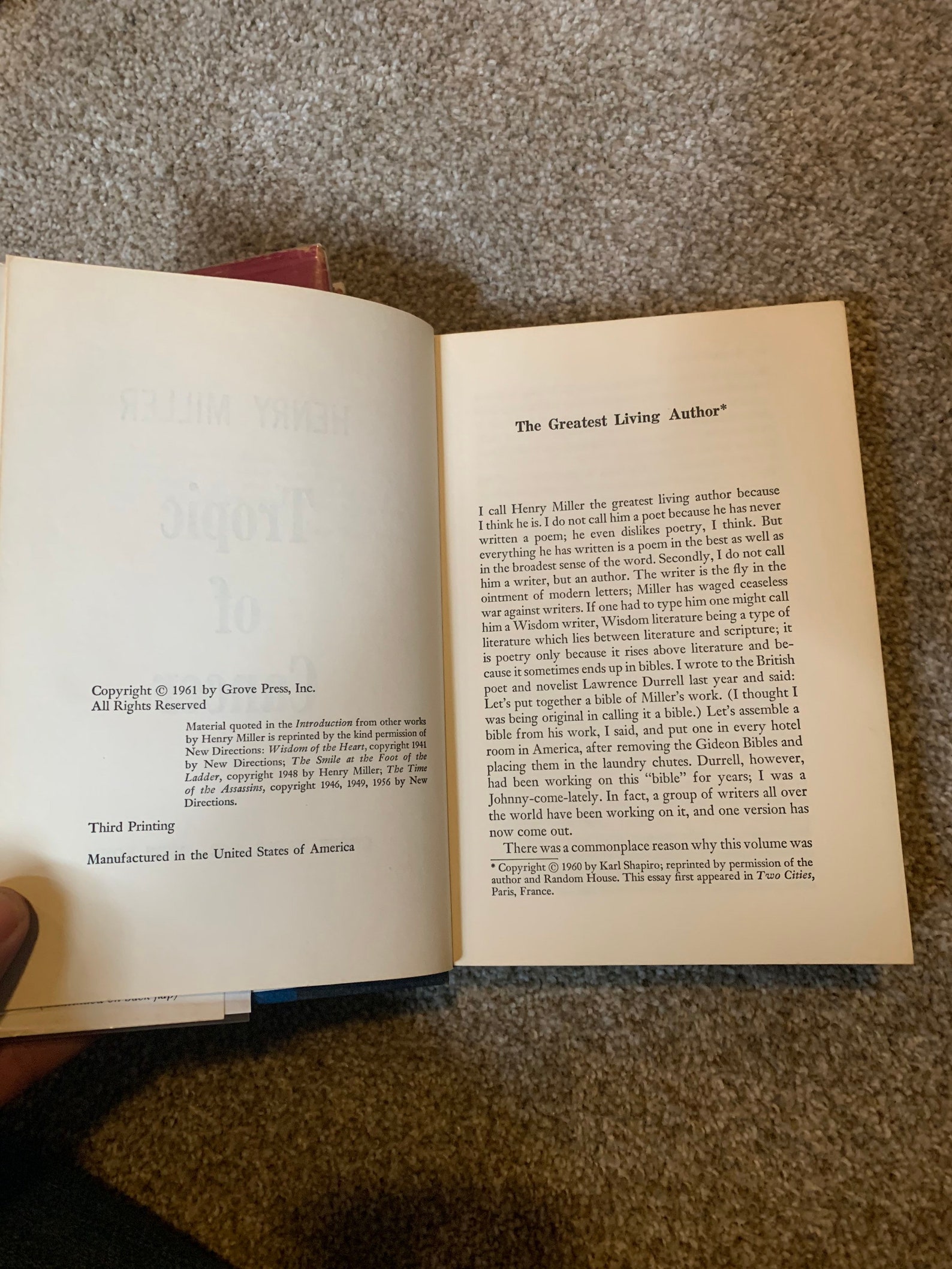 Two Henry Miller Books Black Spring and Tropic of Cancer Etsy