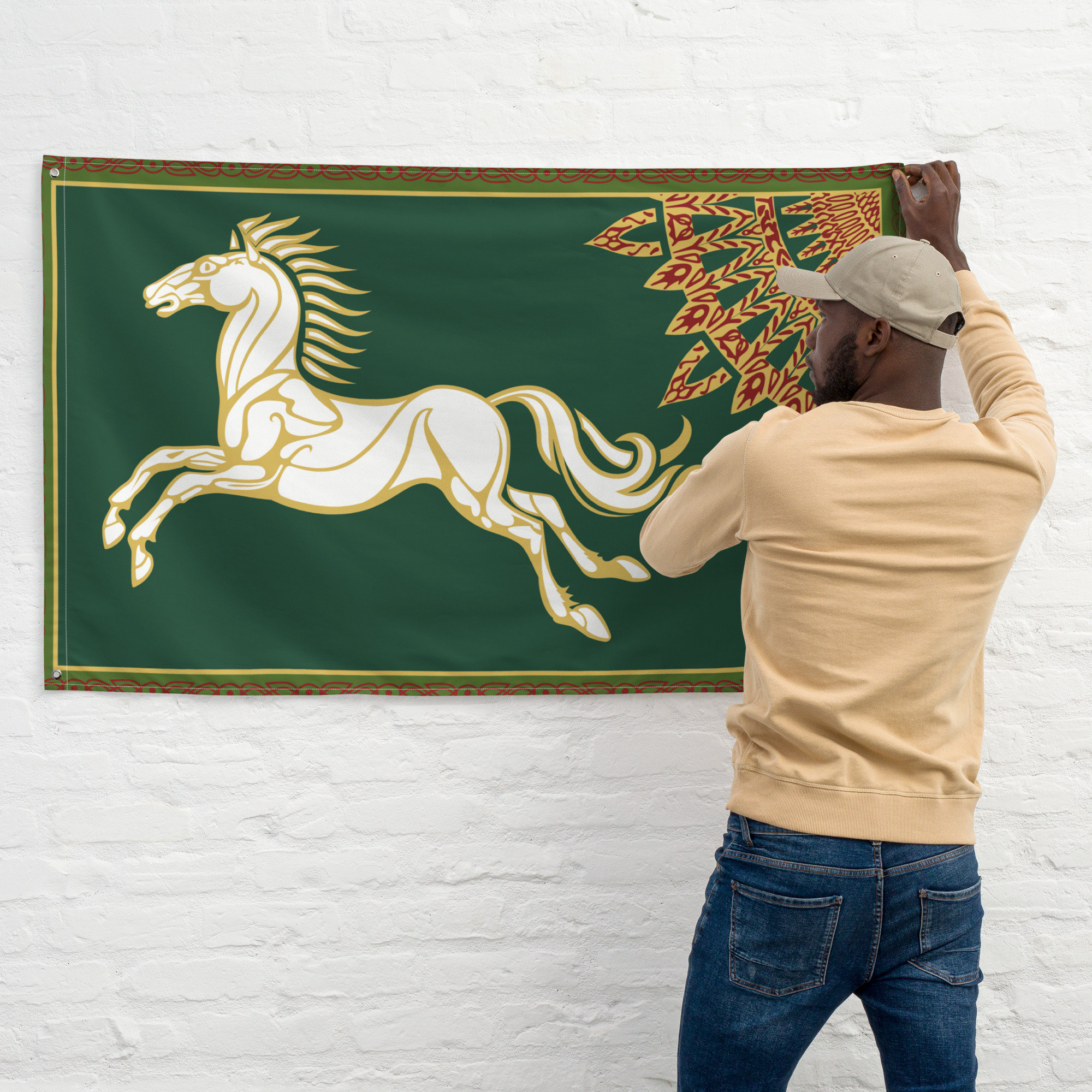 Rohan Flag, Lord of the Rings Flag, LOTR Flag, LOTR Gift, LOTR Decor, Rohan Banner, Gift for Him