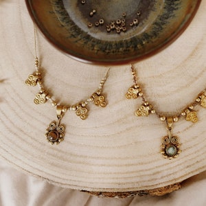 statement macrame necklace «Gaia» - boho jewelry - size adjustable - hippie - oriental - summer - festival - gift