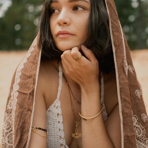 Boho Tiara Lumina with moon pendant brass adjustable necklace boho headdress hippie gypsy Indian summer festival image 2