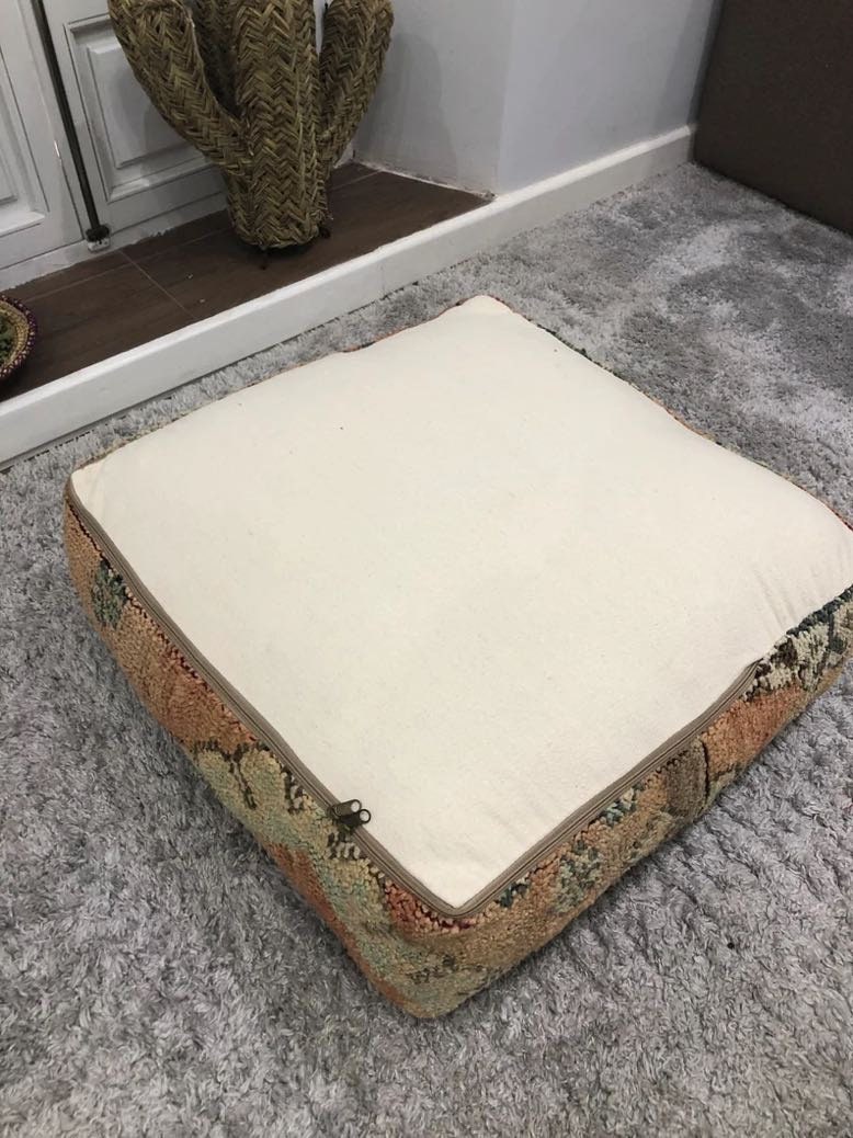 モロッコ プーフ ヴィンテージ 24x24 | ベルベル キリム フロア