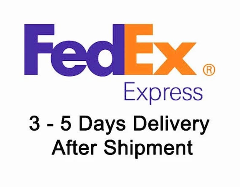 May include: The FedEx Express logo in purple and orange, with the word "Express" in dark blue below. Text below the logo reads "3 - 5 Days Delivery After Shipment."