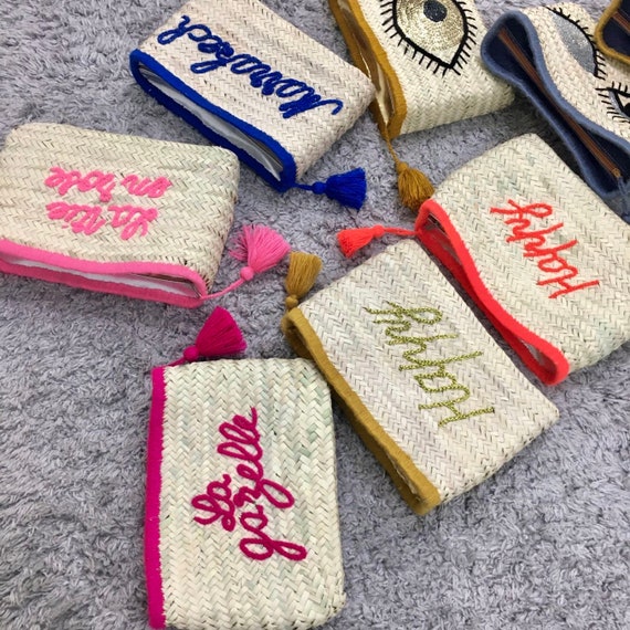 Personalized shop straw clutch