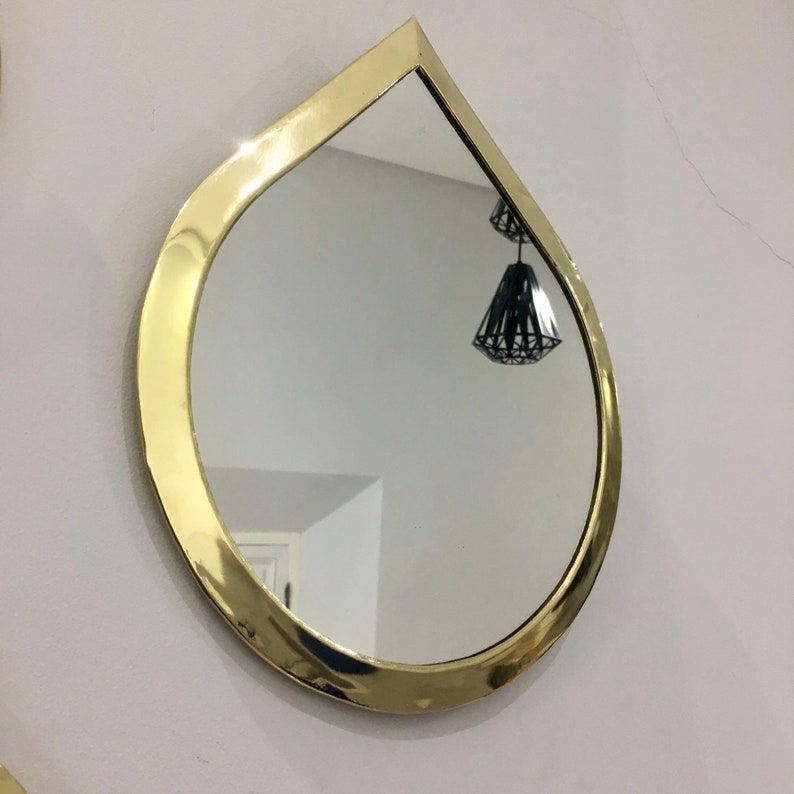 Lot de 4 gouttes d’eau Miroirs marocains | Miroirs suspendus muraux en laiton | | de jeu de miroirs irréguliers Miroirs en cuivre marocains image 4