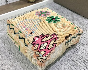 モロッコ プーフ ヴィンテージ 24x24 | ベルベル キリム フロア