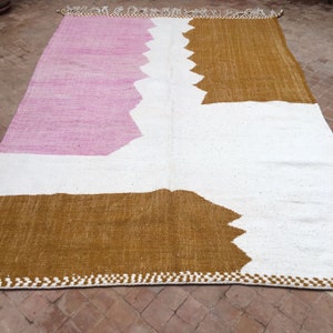 Zanafi Morrocan Rug Flat Weave 7x10 | Handmade Large Moroccan Area Rug 100% Wool